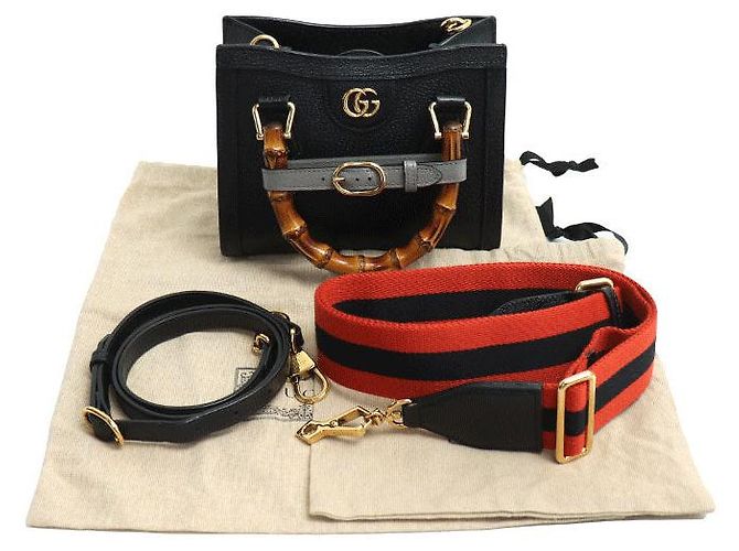 Borsa 2 in 1 in pelle Gucci Diana Nero - vista 10