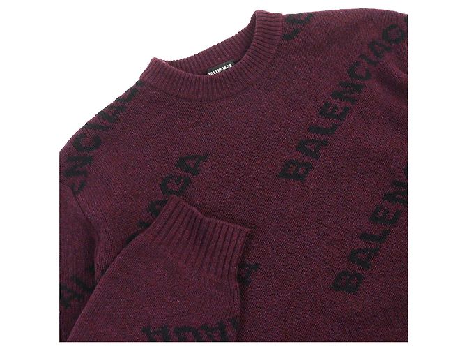 Balenciaga Logo Woll-Nylon-Strickpullover M - Ansicht 3