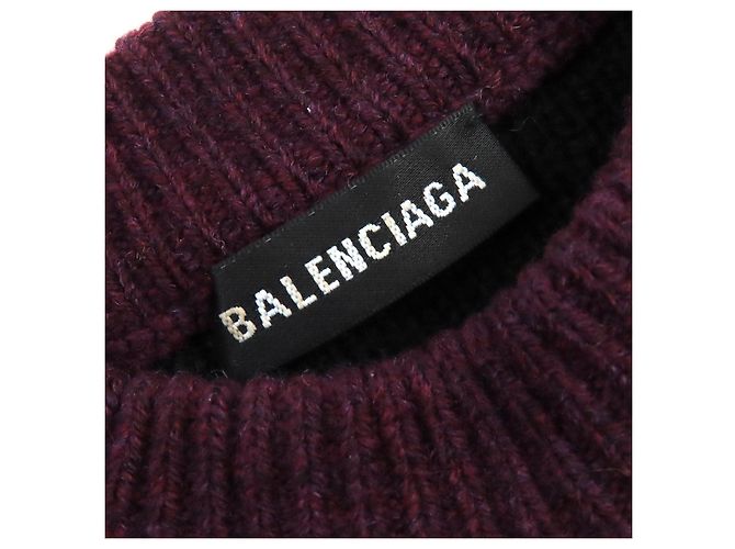 Balenciaga Logo Woll-Nylon-Strickpullover M - Ansicht 4