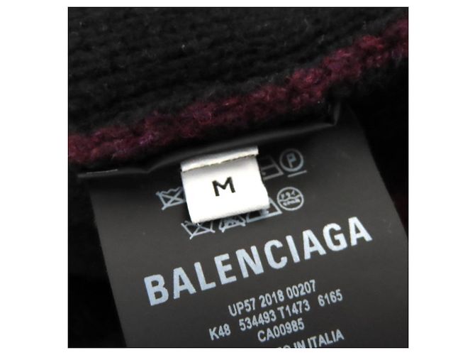 Balenciaga Logo Woll-Nylon-Strickpullover M - Ansicht 5