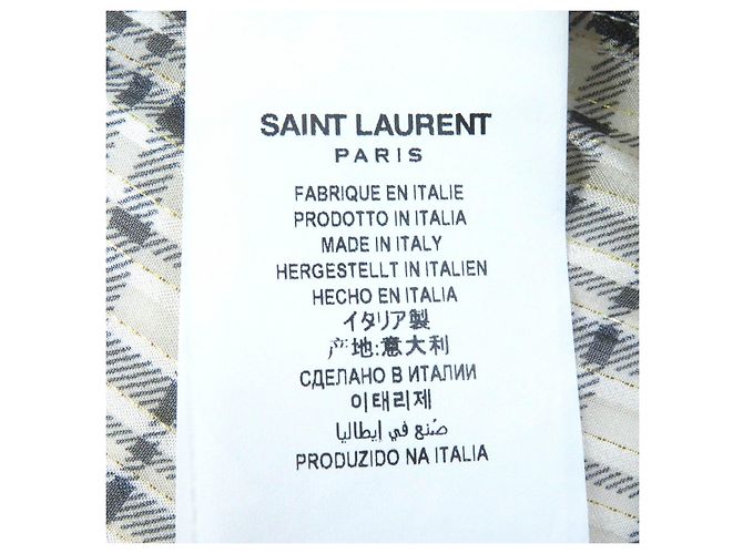 Yves Saint Laurent Blusa de seda con lazo Saint Laurent 34 Beige Negro - vista 8