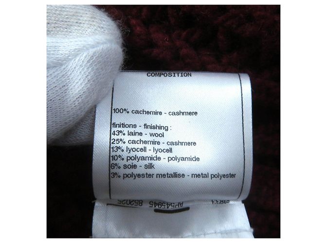Chanel Cashmere-Woll COCO Mark Strickjacke Bordeaux - Ansicht 10