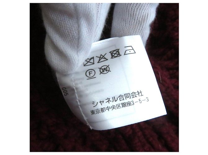 Chanel Cashmere-Woll COCO Mark Strickjacke Bordeaux - Ansicht 11