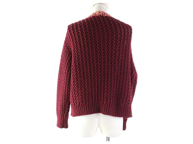 Chanel Cashmere-Woll COCO Mark Strickjacke Bordeaux - Ansicht 3