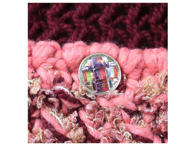 Chanel Cashmere-Woll COCO Mark Strickjacke Bordeaux - Ansicht 6