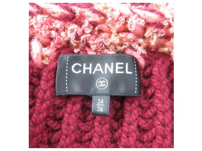 Chanel Cashmere-Woll COCO Mark Strickjacke Bordeaux - Ansicht 7