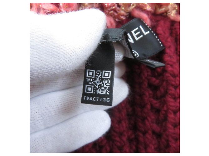 Chanel Cashmere-Woll COCO Mark Strickjacke Bordeaux - Ansicht 8