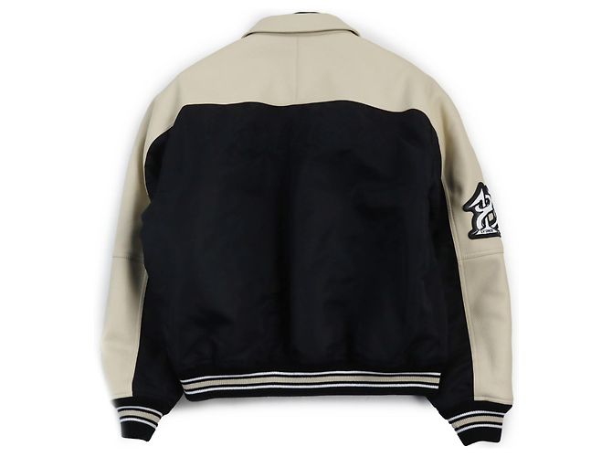 Giacca Blouson in Pelle e Nylon Louis Vuitton Marrone - vista 4