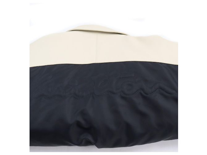 Giacca Blouson in Pelle e Nylon Louis Vuitton Marrone - vista 8
