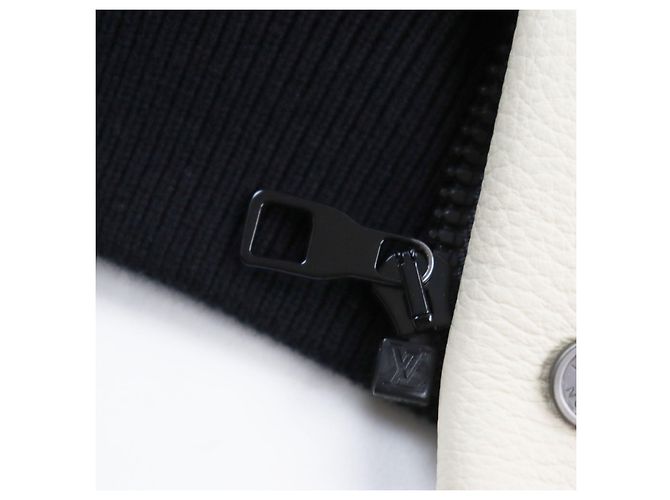 Giacca Blouson in Pelle e Nylon Louis Vuitton Marrone - vista 9
