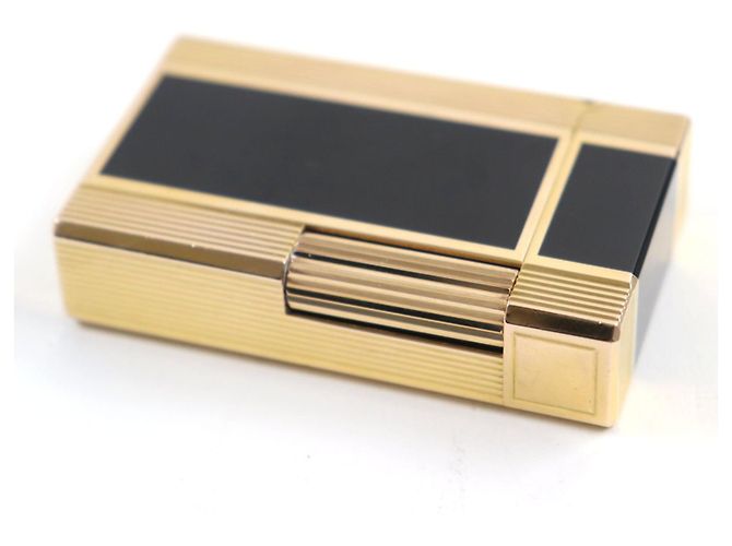 Autre Marque Dupont Lacquer Roller Gas Lighter Black Gold - view 3