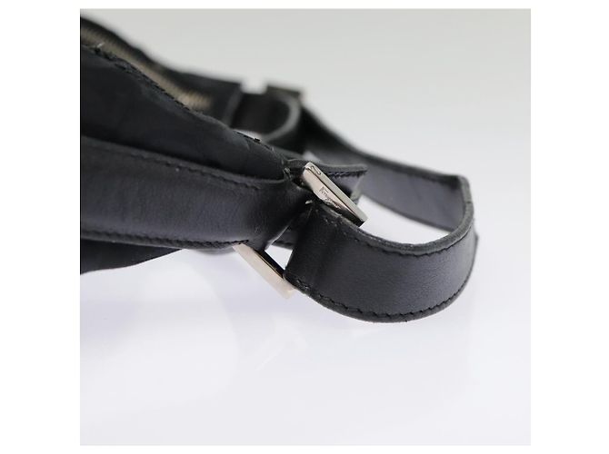 Bolso de hombro Gancini de nylon negro y plata de Salvatore Ferragamo Auth bs18811 - vista 17