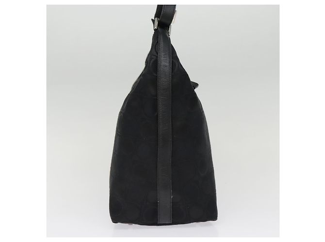 Bolso de hombro Gancini de nylon negro y plata de Salvatore Ferragamo Auth bs18811 - vista 4