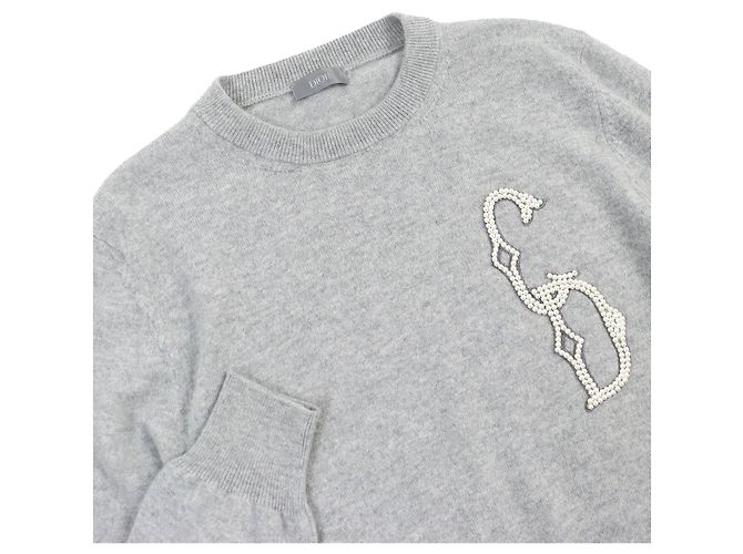 Suéter de cachemira CD entrelazado Dior gris S - vista 3