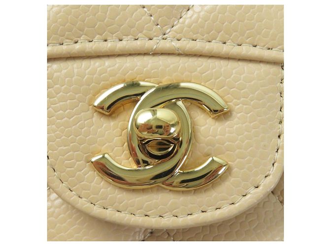 Borsa a spalla in pelle di caviale Chanel Beige - vista 10