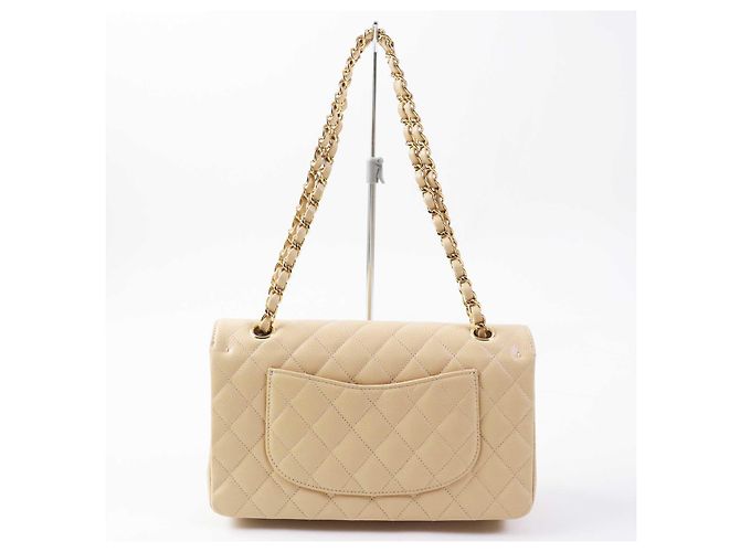 Borsa a spalla in pelle di caviale Chanel Beige - vista 5