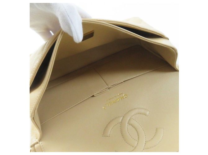Borsa a spalla in pelle di caviale Chanel Beige - vista 9