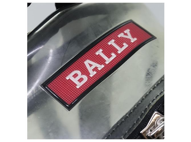 BALLY Zaino in Vinile Trasparente Nero Argento Auth bs18516 - vista 19