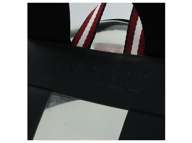 BALLY Zaino in Vinile Trasparente Nero Argento Auth bs18516 - vista 20