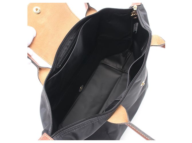 Borsa M Longchamp Le Pliage Original in nylon e pelle - vista 3