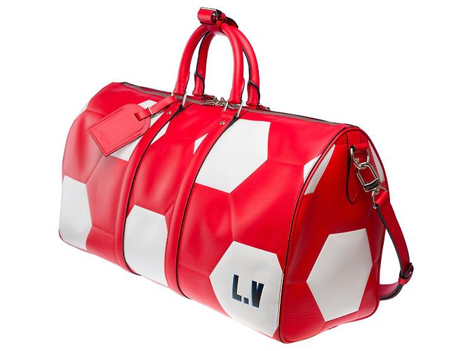 Borsa LOUIS VUITTON Keepall in Pelle Rossa - 102180 Rosso - vista 4