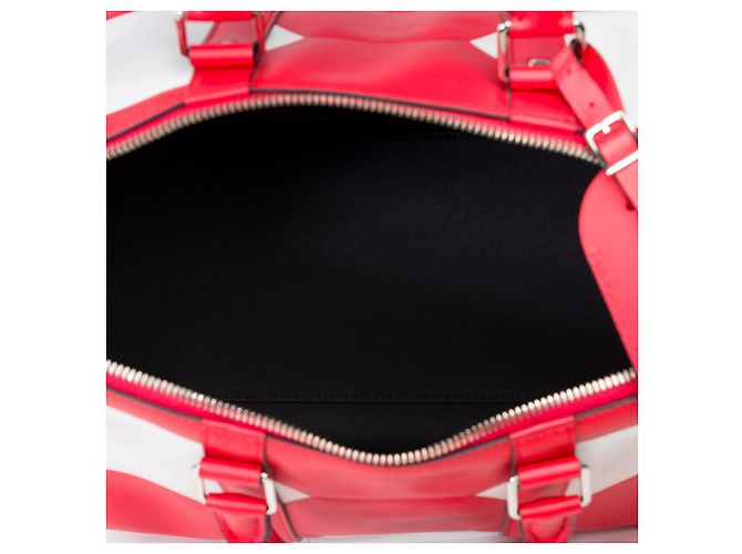 Borsa LOUIS VUITTON Keepall in Pelle Rossa - 102180 Rosso - vista 8
