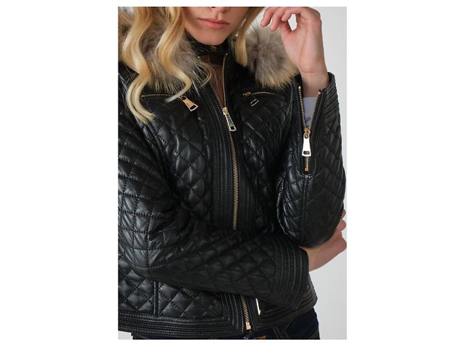 Autre Marque Giovanni veste damasco com pele Preto - vista 3