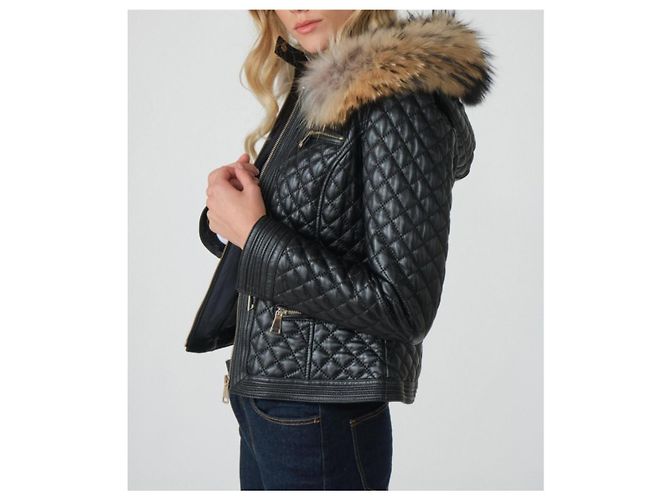 Autre Marque Giovanni veste damasco com pele Preto - vista 5