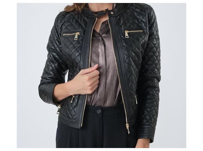 Autre Marque Giovanni veste damasco com pele Preto - vista 6