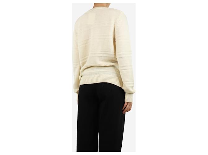 Bally Rippstrick-Pullover aus Alpaka-Mischung - Größe UK 10 Roh - Ansicht 2