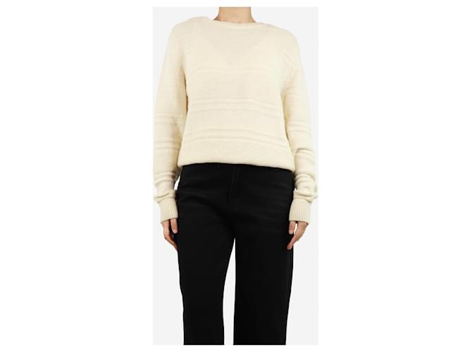 Bally Rippstrick-Pullover aus Alpaka-Mischung - Größe UK 10 Roh - Ansicht 3