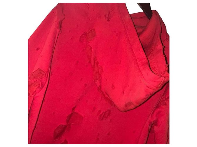 Authentischer Givenchy 17 AW Riccardo Tisci roter beschädigter verarbeiteter Hoodie - Ansicht 10