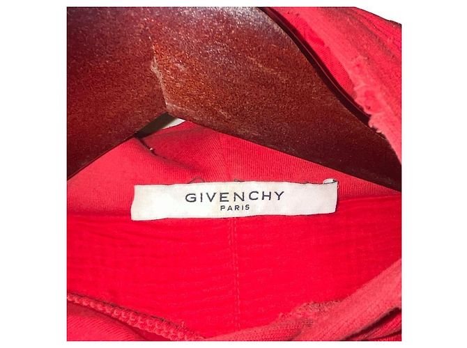 Authentischer Givenchy 17 AW Riccardo Tisci roter beschädigter verarbeiteter Hoodie - Ansicht 7