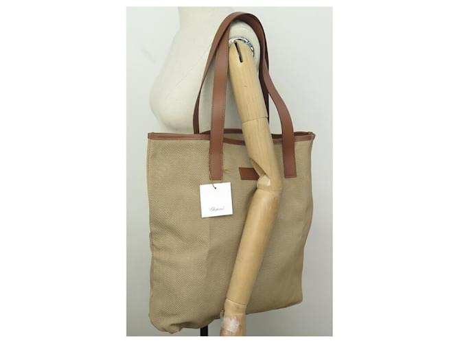 NUOVA BORSA CHOPARD BEIGE IN CANVAS E PELLE MARRONE - vista 7