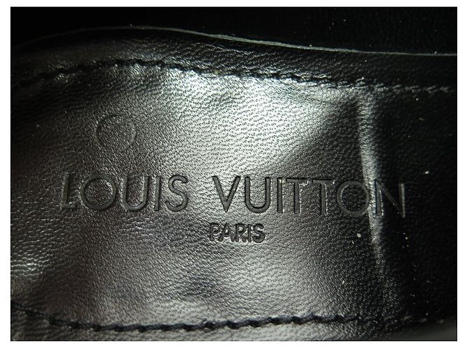 LOUIS VUITTON MONCEAU 6 40.5 BIBOUCLE CUOIO NERO MOCASSINI - vista 9