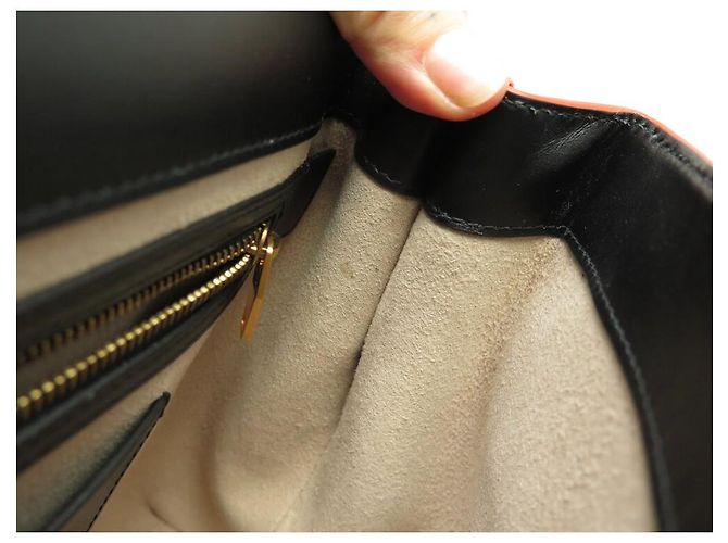 NINE BALMAIN B BUZZ 23 CROCODILE-STYLE LEATHER ORANGE SHOULDER BAG - view 14