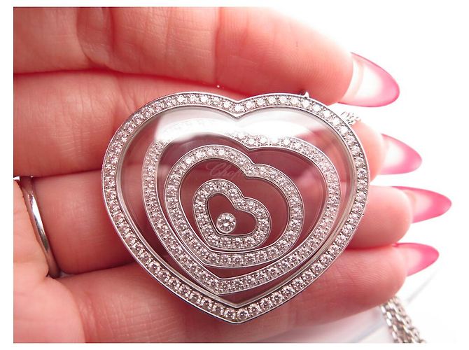 COLLANA CHOPARD HAPPY SPIRIT 79/5523 4 CUORI 154 DIAMANTI 2 ORO BIANCO Argento - vista 15