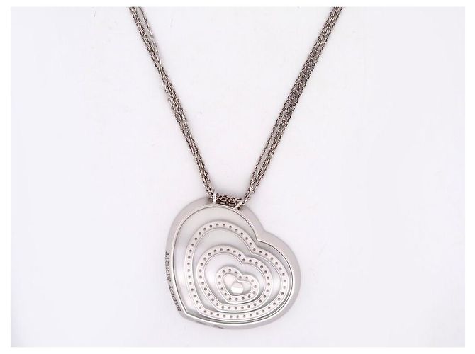 COLLANA CHOPARD HAPPY SPIRIT 79/5523 4 CUORI 154 DIAMANTI 2 ORO BIANCO Argento - vista 2