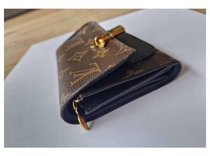 Carteira compacta Monogram Flower preta Louis Vuitton M62578 Monograma - vista 6