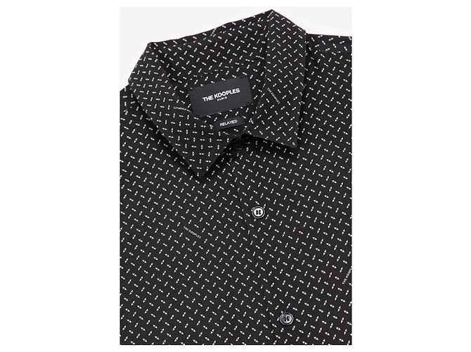 La nuova camicia in viscosa da uomo di The Kooples taglia L Nero - vista 2