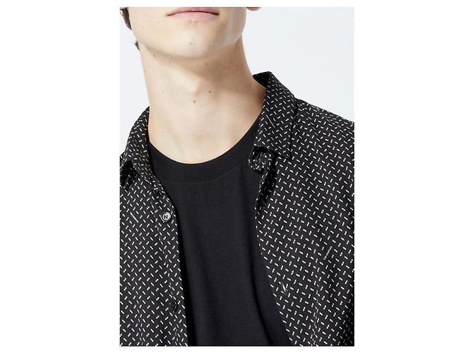 La nuova camicia in viscosa da uomo di The Kooples taglia L Nero - vista 3