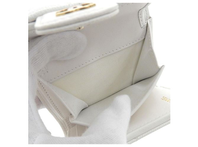 Chanel Matelassé Dreifach-Brieftasche Weiß - Ansicht 4