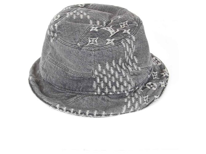Cappello bucket in cotone grigio Louis Vuitton Marrone - vista 2