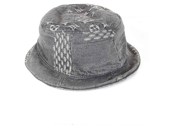 Cappello bucket in cotone grigio Louis Vuitton Marrone - vista 3
