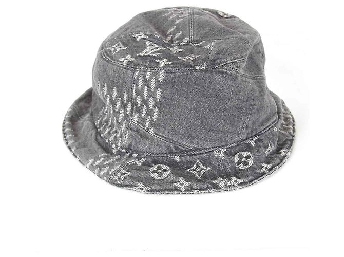 Cappello bucket in cotone grigio Louis Vuitton Marrone - vista 4