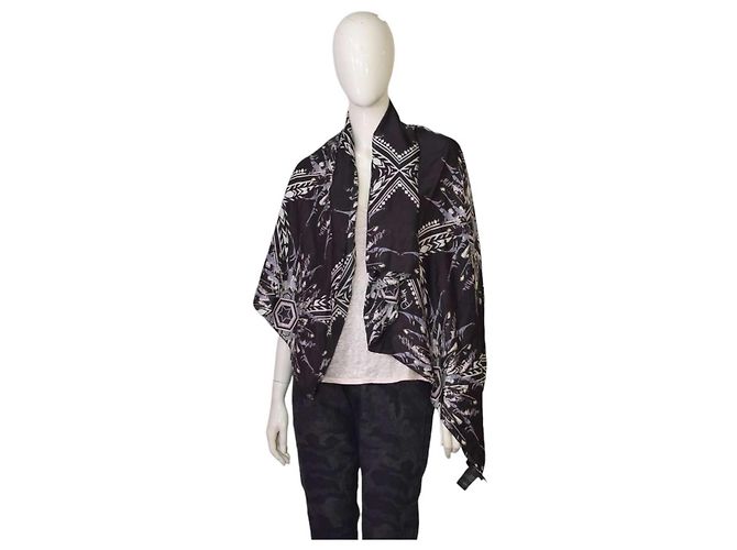 Sciarpa in seta Philipp Plein con stampa di piume e logo Multicolore - vista 2