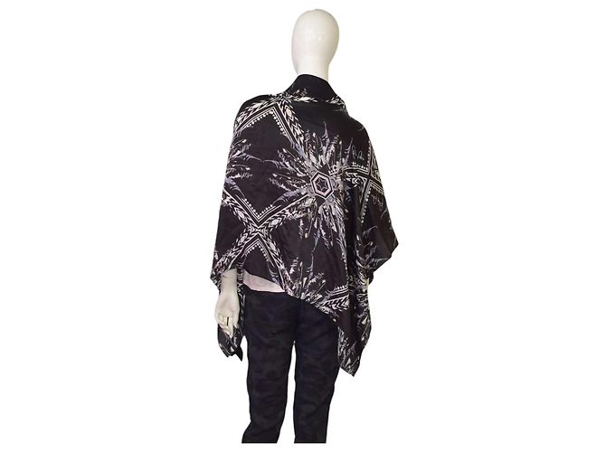 Sciarpa in seta Philipp Plein con stampa di piume e logo Multicolore - vista 3