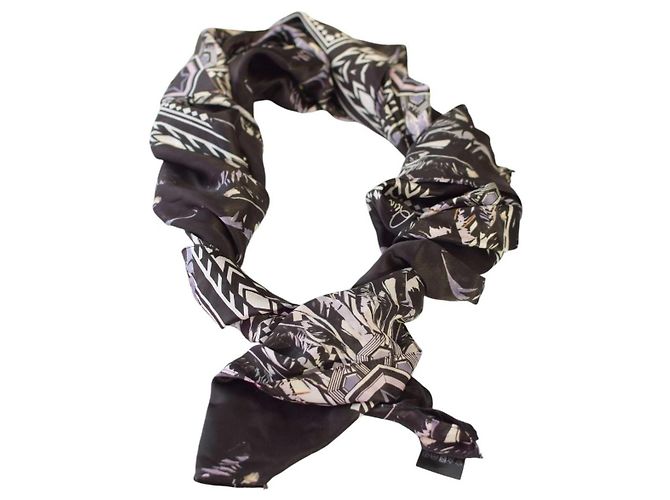 Sciarpa in seta Philipp Plein con stampa di piume e logo Multicolore - vista 5