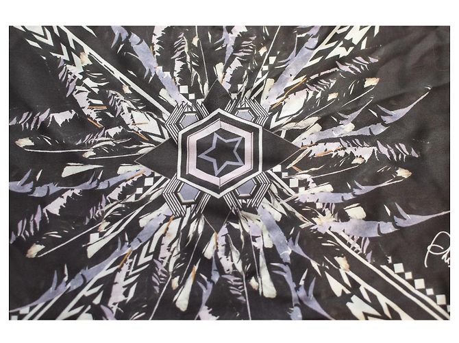 Sciarpa in seta Philipp Plein con stampa di piume e logo Multicolore - vista 6