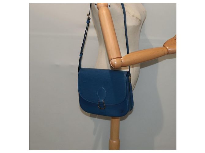 Saint-Cloud LOUIS VUITTON Bolsa de Hombro Epi Saint Cloud GM Azul Toledo M52195 LV Auth ep5940 - vista 25